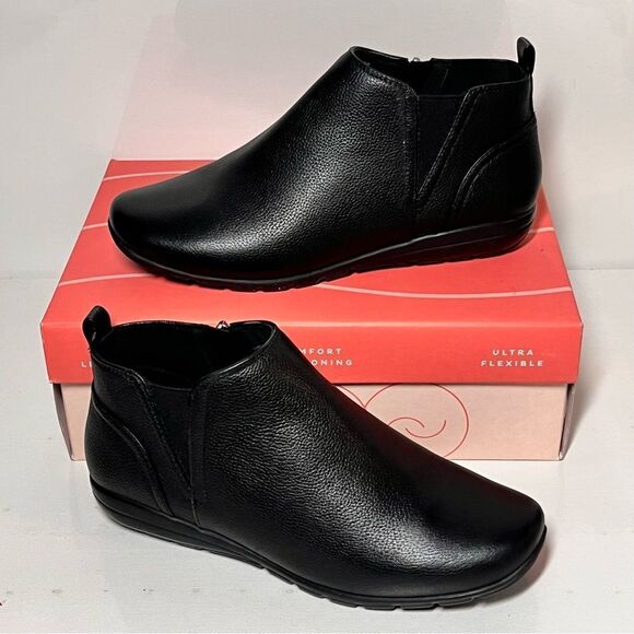 Easy Spirit Aerial Side Leather Zip Ankle Booties - Picture 5 of 7